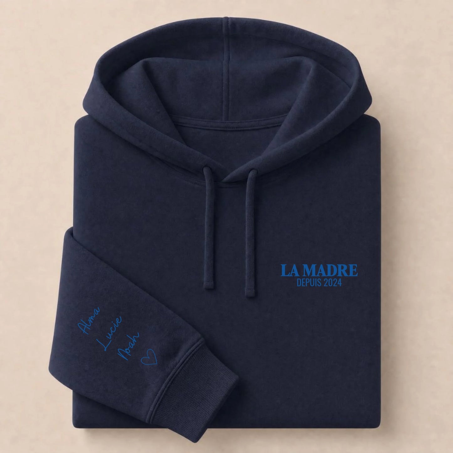 Sweat à capuche personnalisé maman - La Madre depuis avec prénoms – vue 17