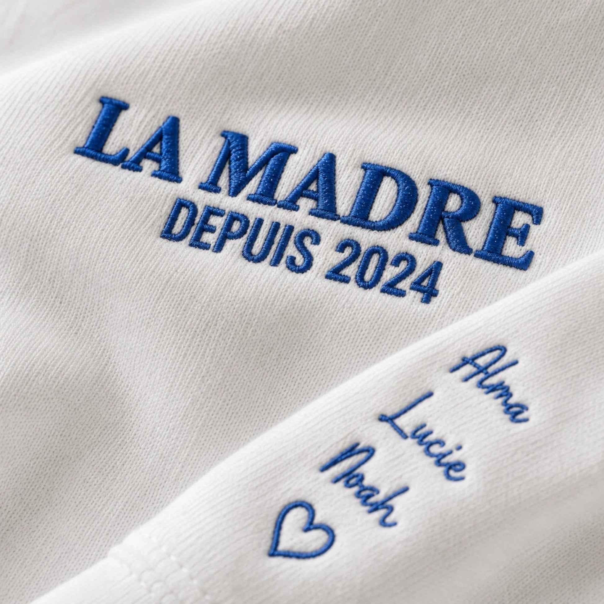 Sweat à capuche personnalisé maman - La Madre depuis avec prénoms – vue 25