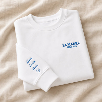 Sweat à capuche personnalisé maman - La Madre depuis avec prénoms – vue 27