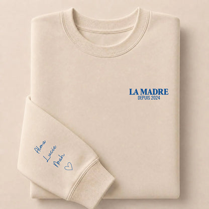 Sweat à capuche personnalisé maman - La Madre depuis avec prénoms – vue 30