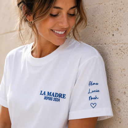 Sweat à capuche personnalisé maman - La Madre depuis avec prénoms – vue 40