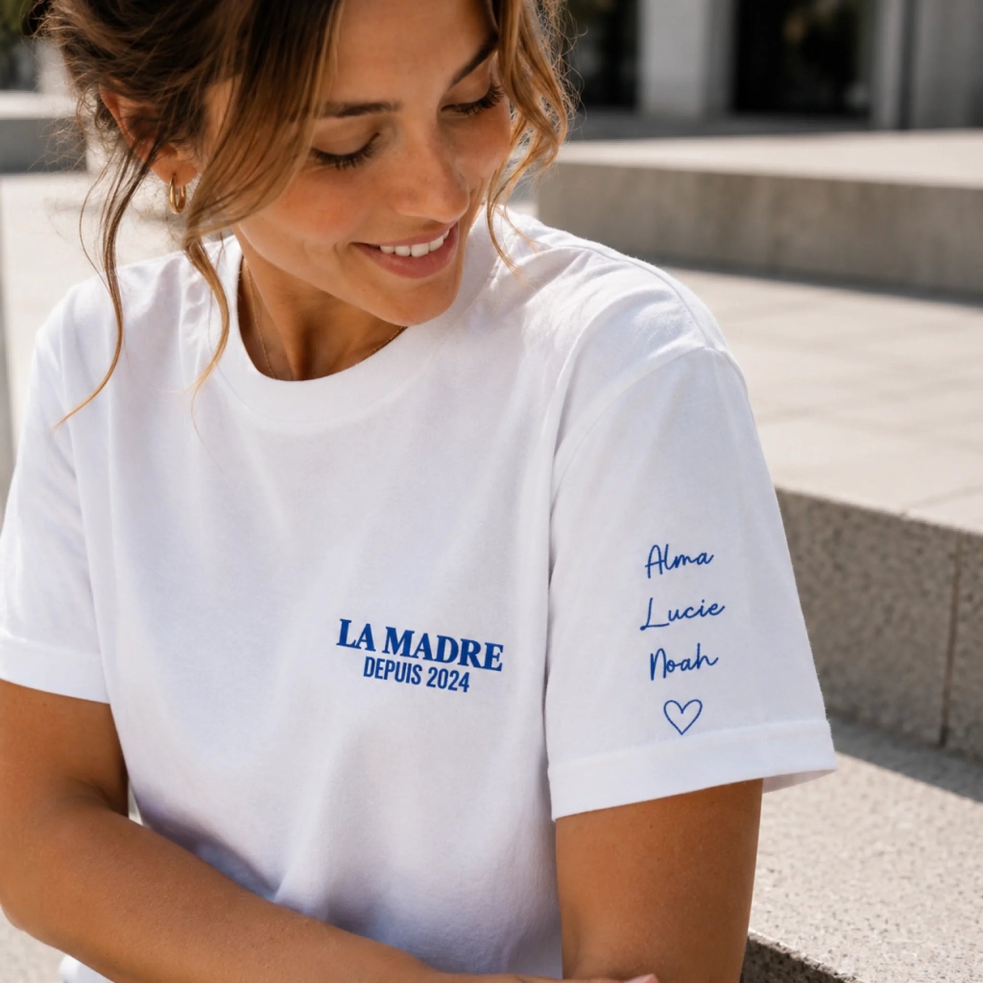Sweat à capuche personnalisé maman - La Madre depuis avec prénoms – vue 42