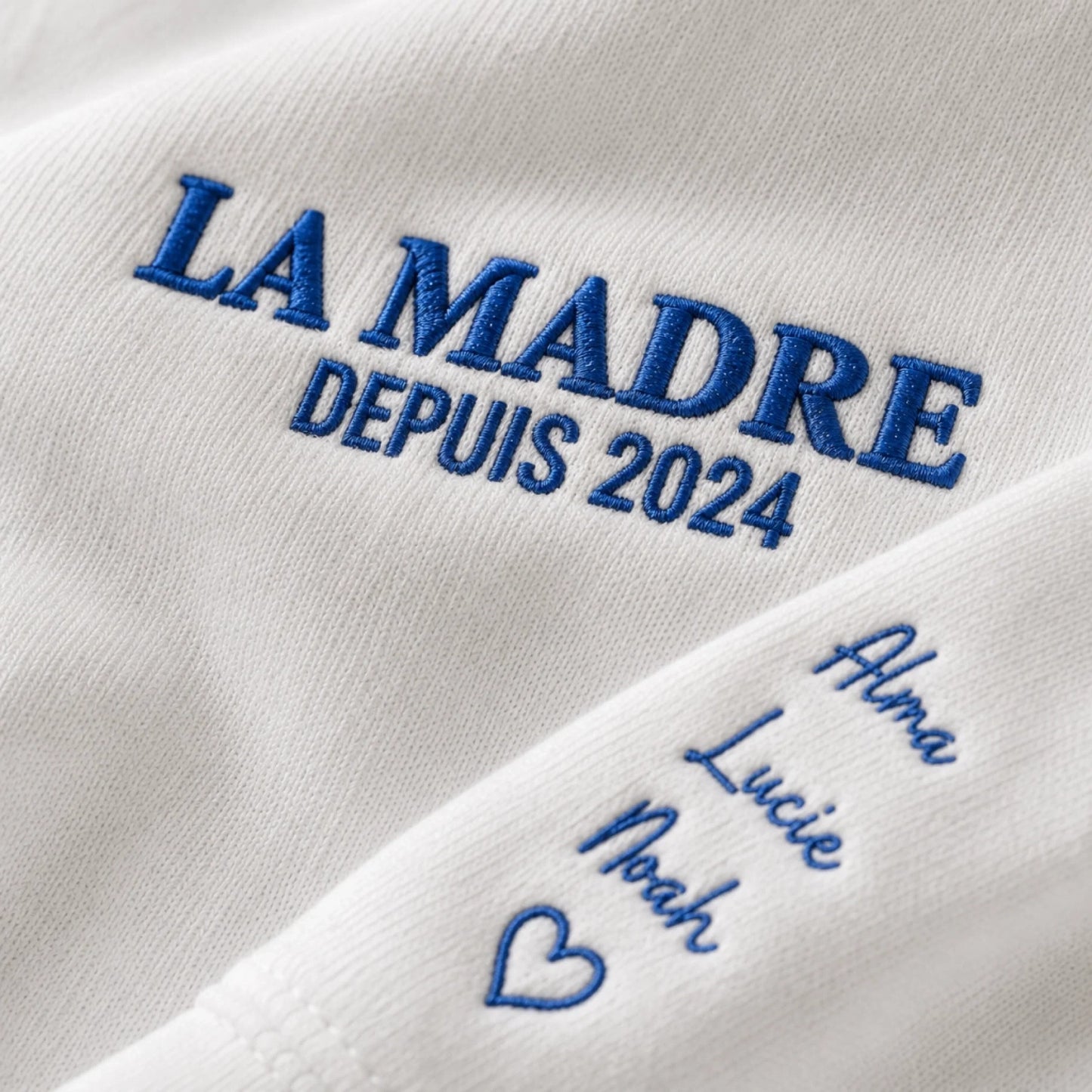 Sweat à capuche personnalisé maman - La Madre depuis avec prénoms – vue 7
