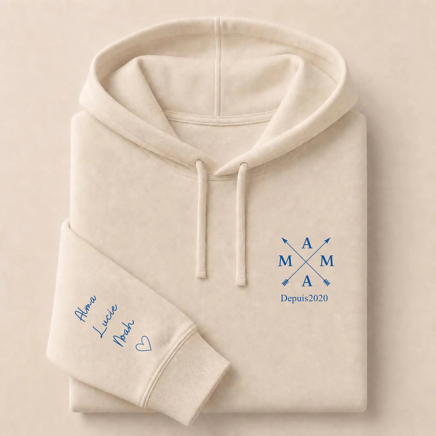 Sweat à capuche personnalisé maman brodé - Mama depuis – vue 11
