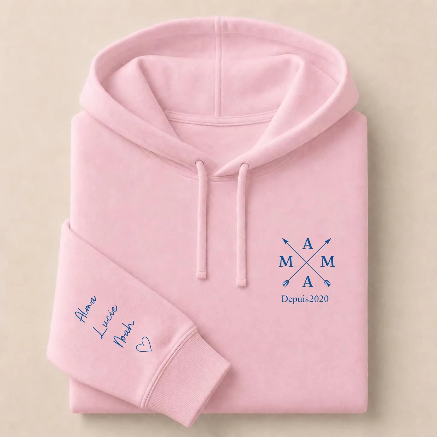 Sweat à capuche personnalisé maman brodé - Mama depuis – vue 13