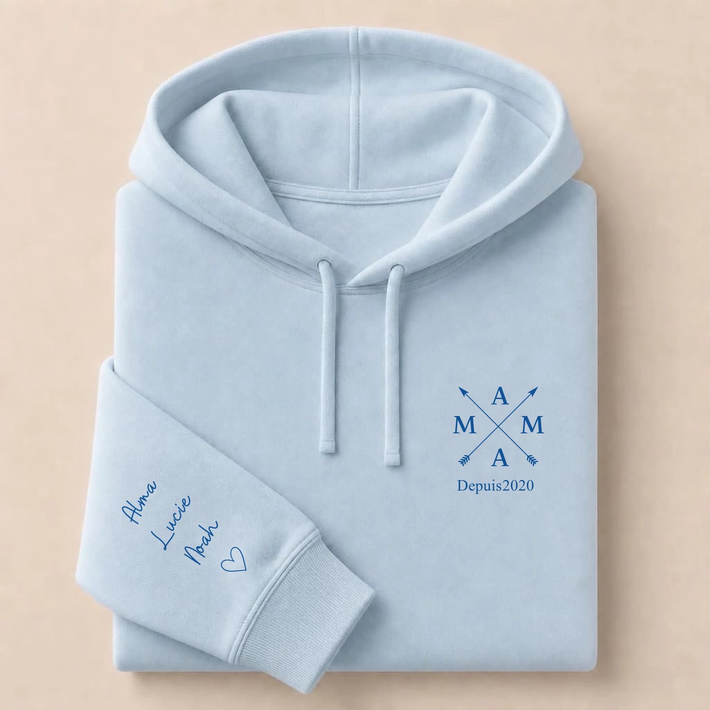 Sweat à capuche personnalisé maman brodé - Mama depuis – vue 16