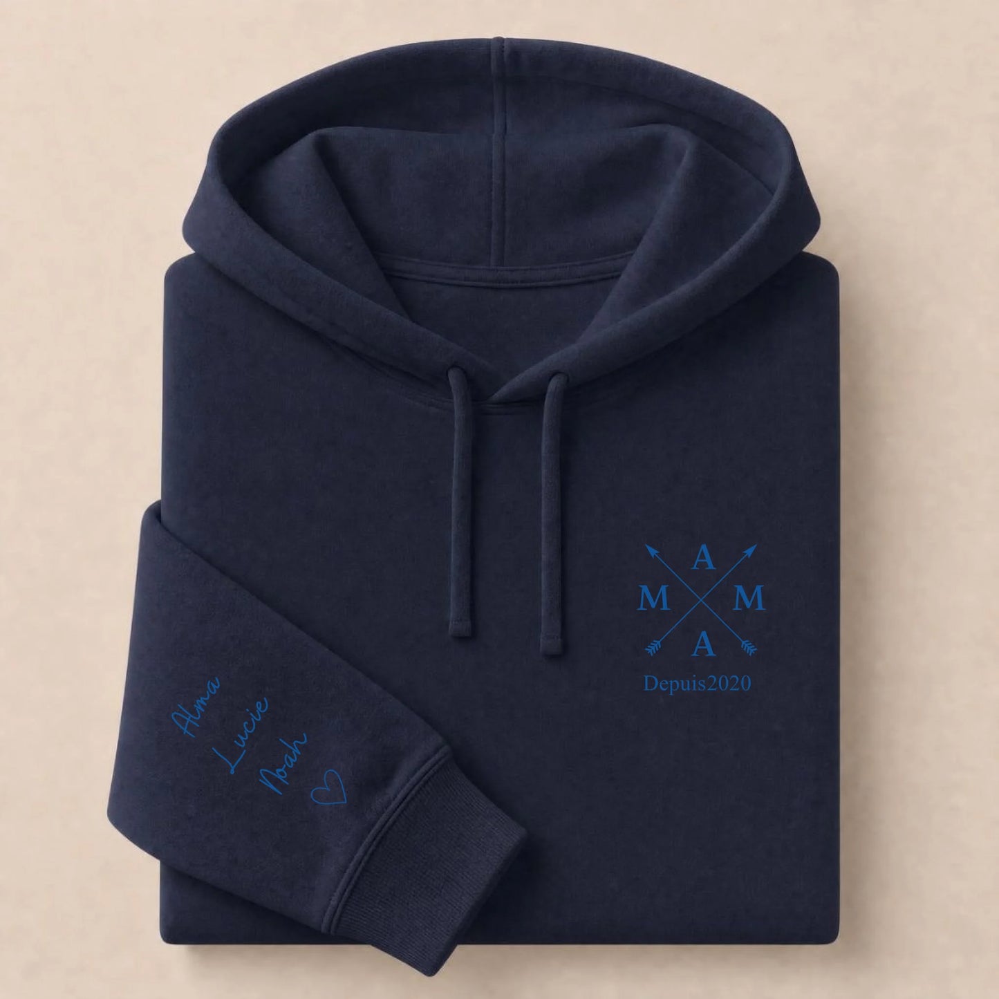 Sweat à capuche personnalisé maman brodé - Mama depuis – vue 17