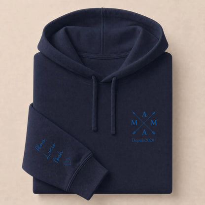 Sweat à capuche personnalisé maman brodé - Mama depuis – vue 17