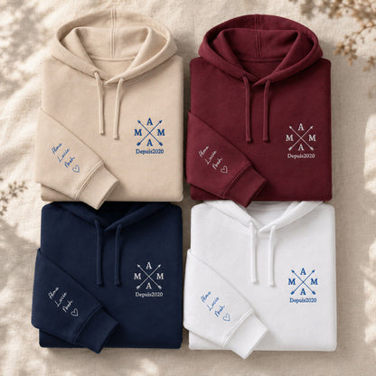 Sweat à capuche personnalisé maman brodé - Mama depuis – vue 2