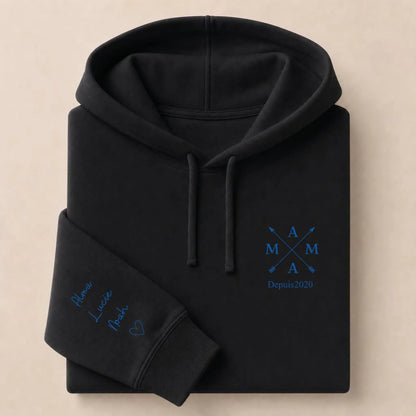 Sweat à capuche personnalisé maman brodé - Mama depuis – vue 21