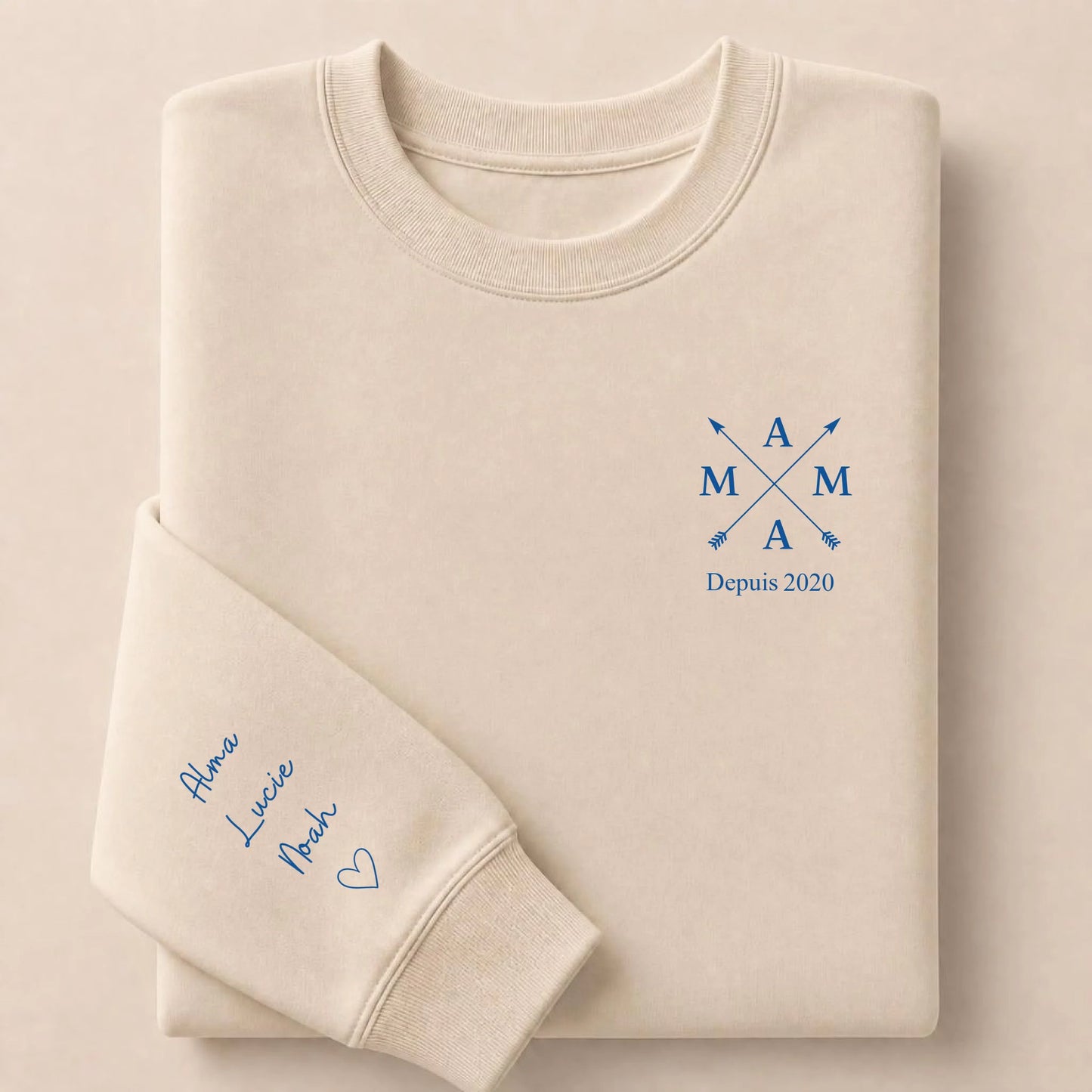Sweat à capuche personnalisé maman brodé - Mama depuis – vue 26