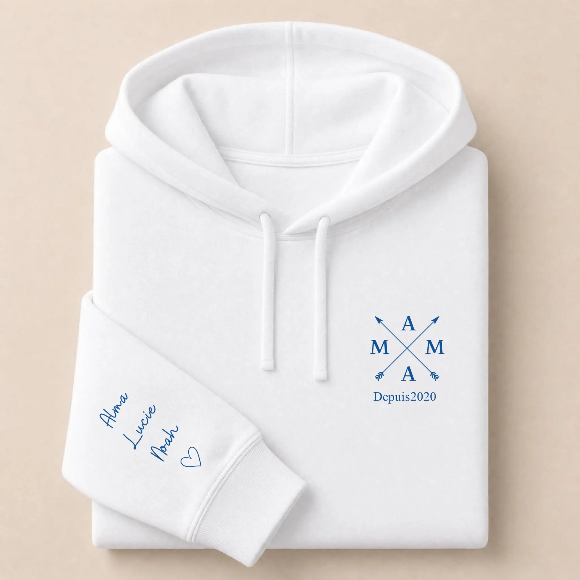 Sweat à capuche personnalisé maman brodé - Mama depuis – vue 9