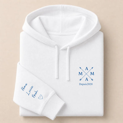 Sweat à capuche personnalisé maman brodé - Mama depuis – vue 9