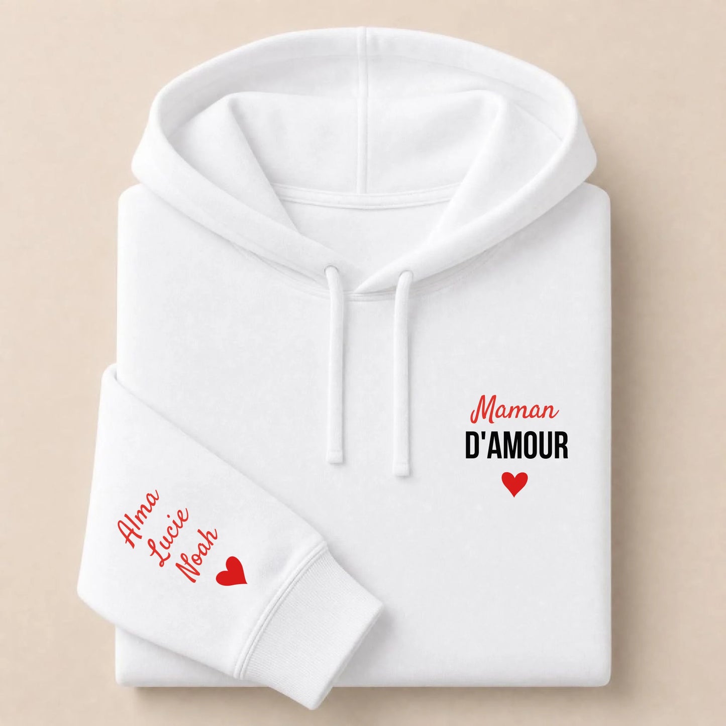 Sweat à capuche personnalisé maman - Maman d’amour – vue 10