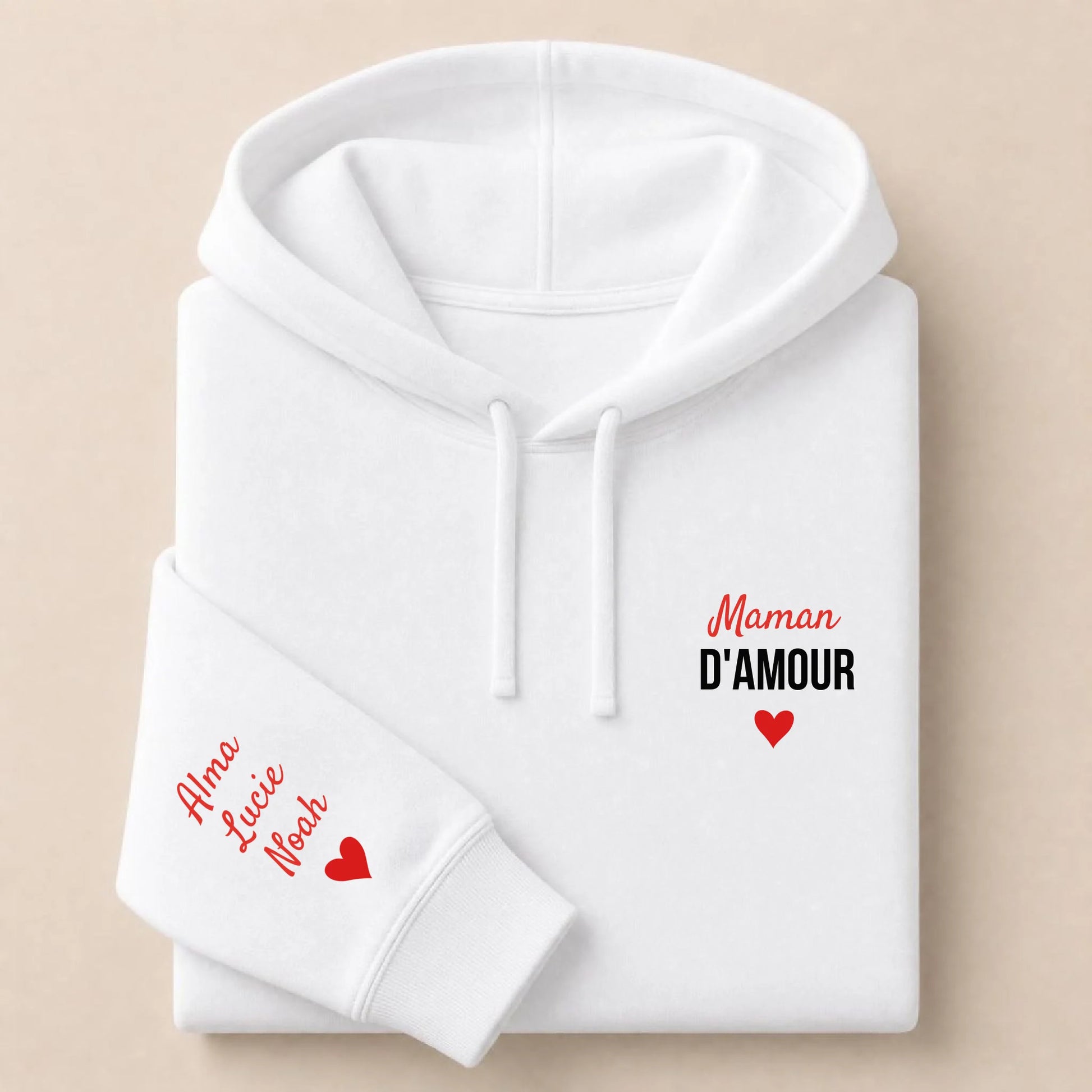 Sweat à capuche personnalisé maman - Maman d’amour – vue 10