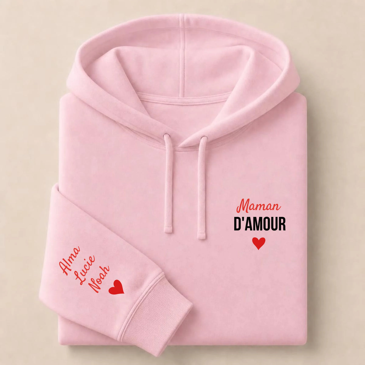 Sweat à capuche personnalisé maman - Maman d’amour – vue 11