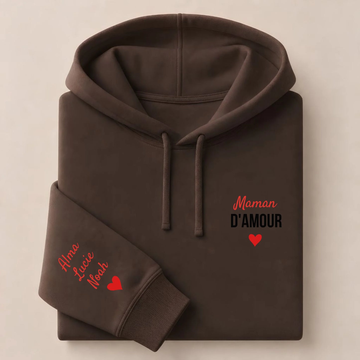 Sweat à capuche personnalisé maman - Maman d’amour – vue 14