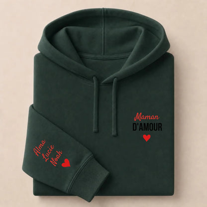Sweat à capuche personnalisé maman - Maman d’amour – vue 15