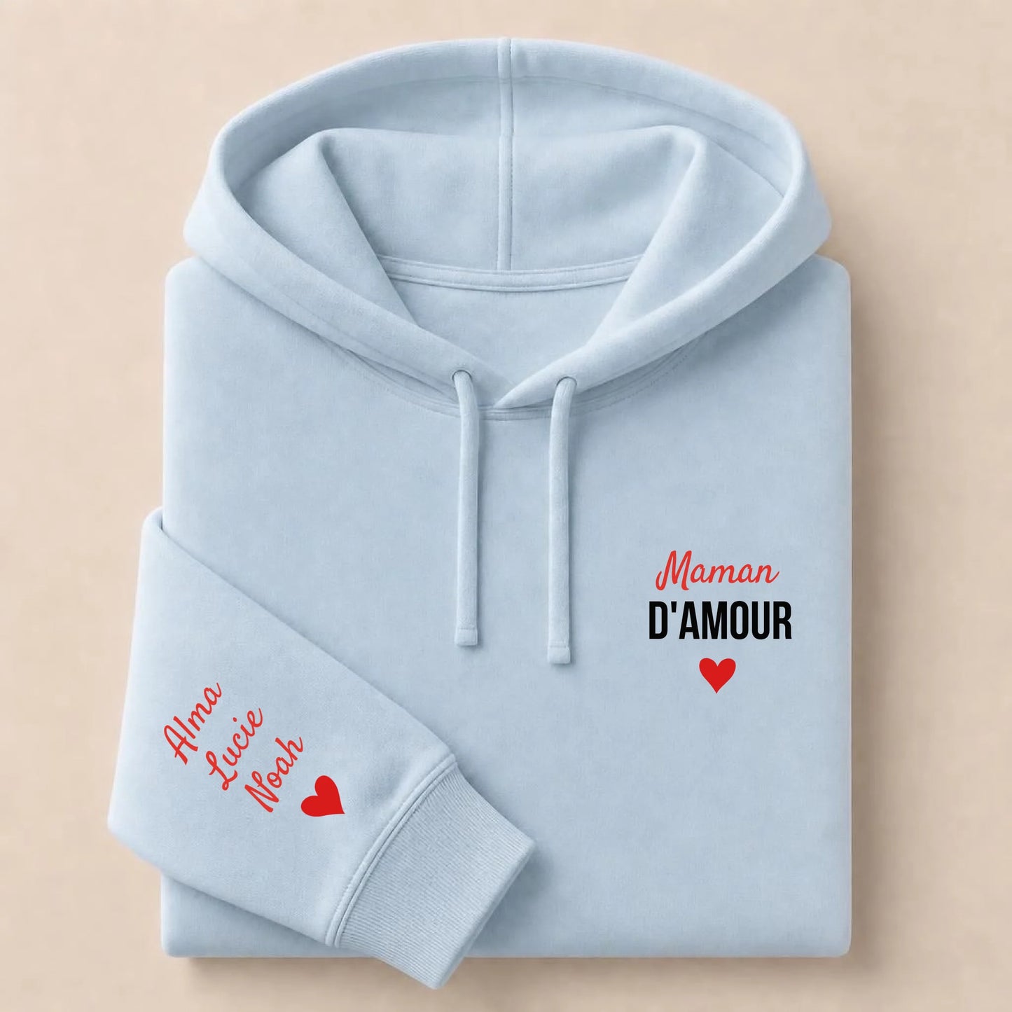 Sweat à capuche personnalisé maman - Maman d’amour – vue 16