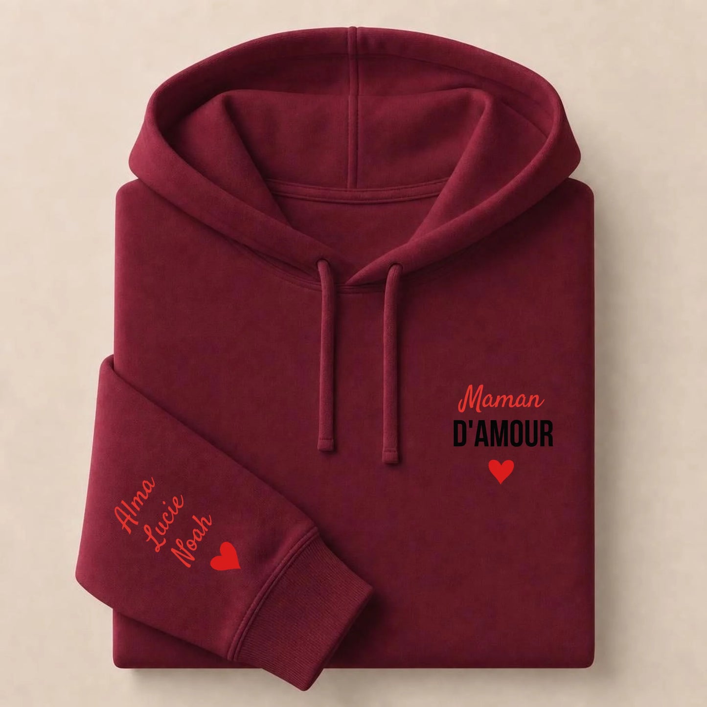 Sweat à capuche personnalisé maman - Maman d’amour – vue 18