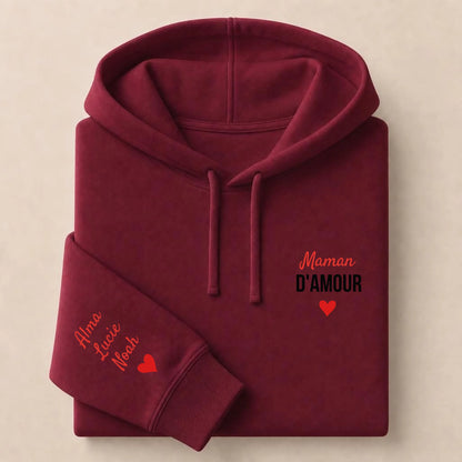 Sweat à capuche personnalisé maman - Maman d’amour – vue 18
