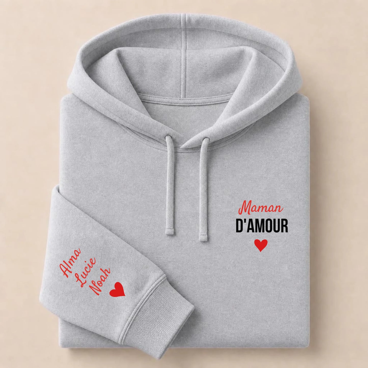 Sweat à capuche personnalisé maman - Maman d’amour – vue 20