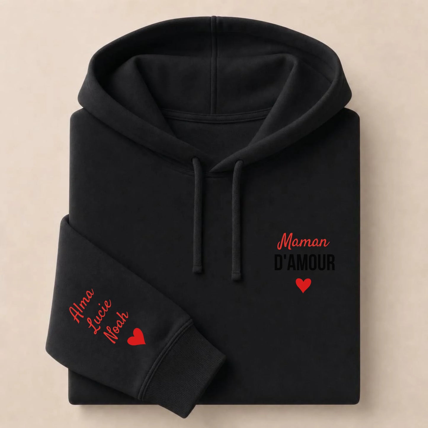 Sweat à capuche personnalisé maman - Maman d’amour – vue 21