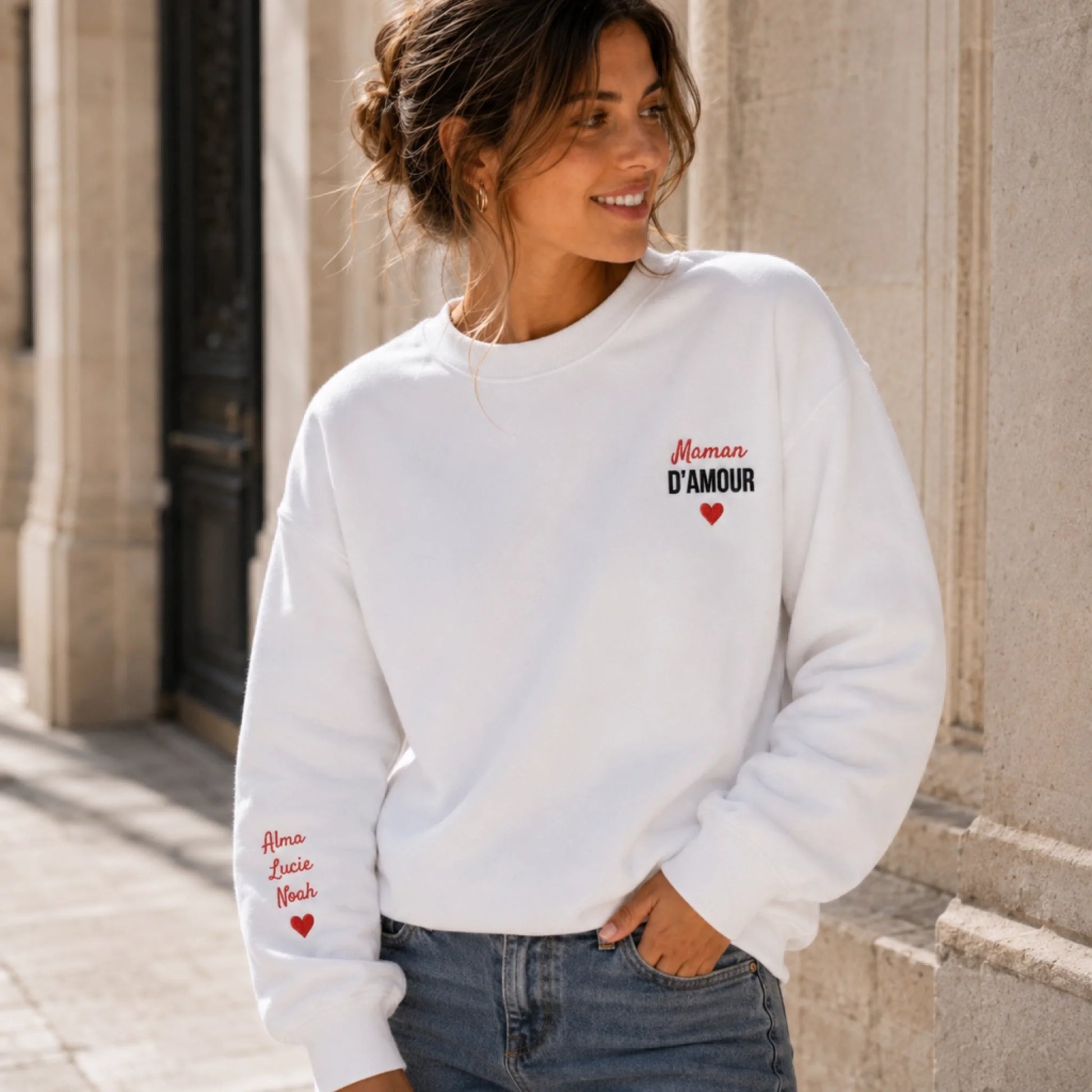 Sweat à capuche personnalisé maman - Maman d’amour – vue 24