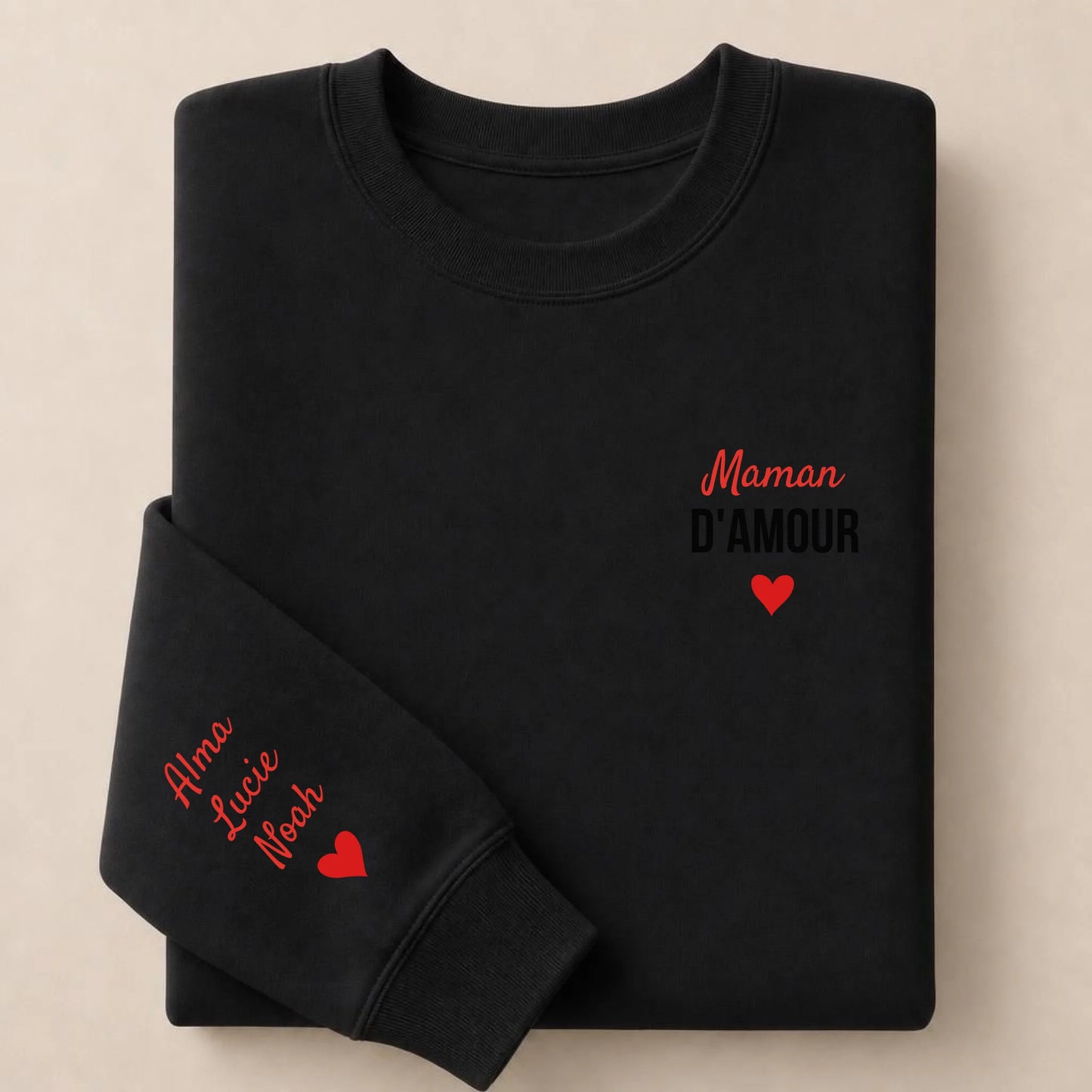 Sweat à capuche personnalisé maman - Maman d’amour – vue 27