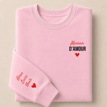Sweat à capuche personnalisé maman - Maman d’amour – vue 30
