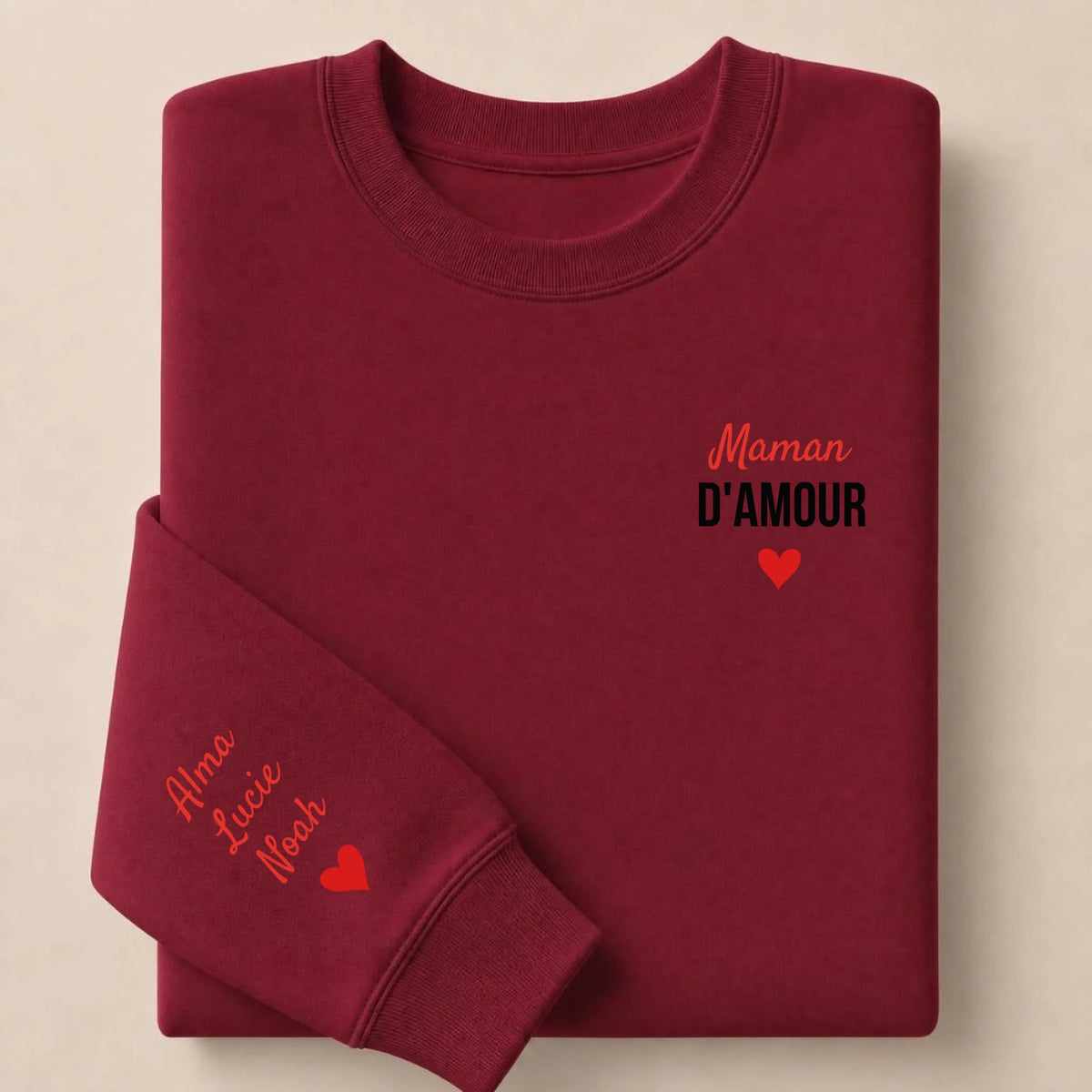 Sweat à capuche personnalisé maman - Maman d’amour – vue 33