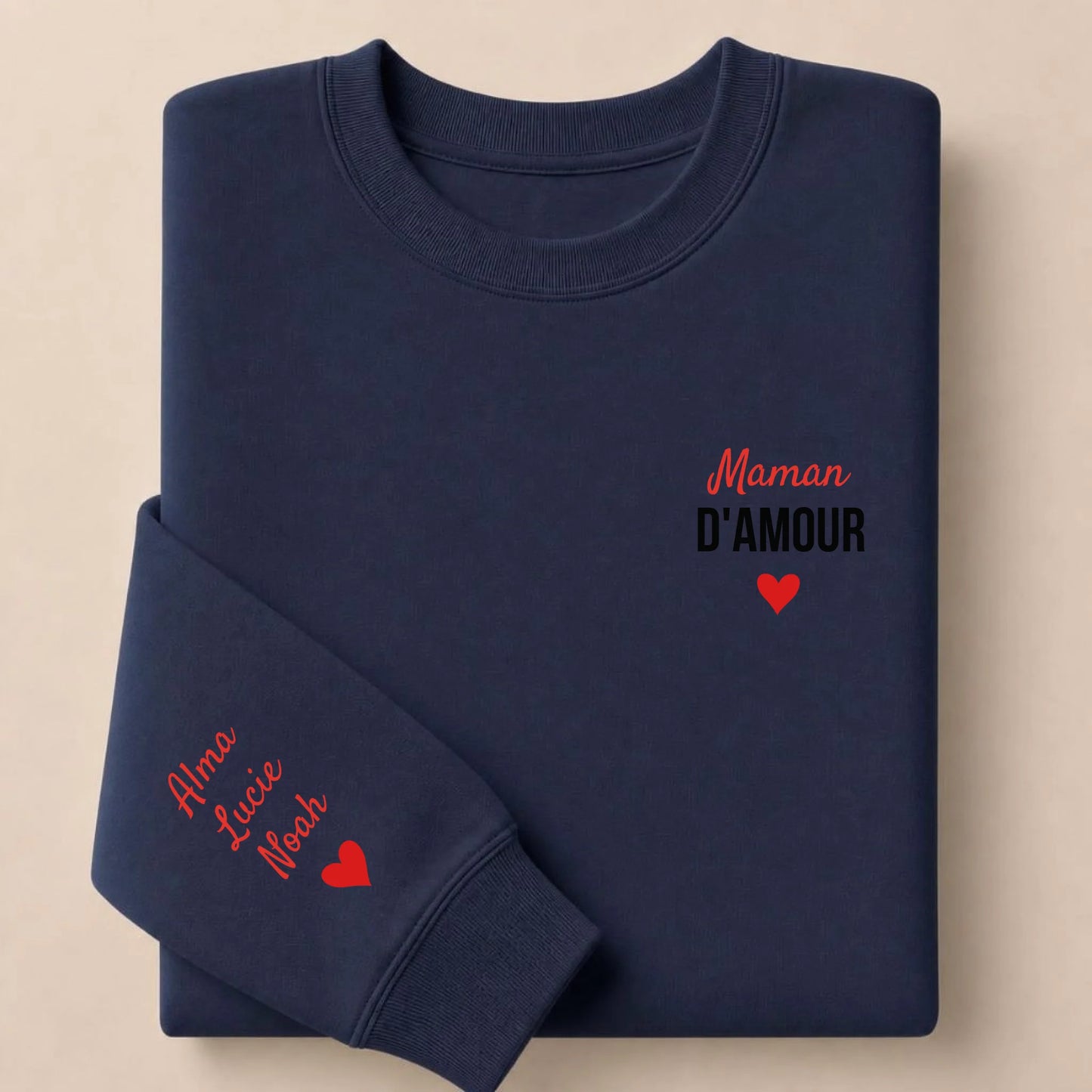 Sweat à capuche personnalisé maman - Maman d’amour – vue 34