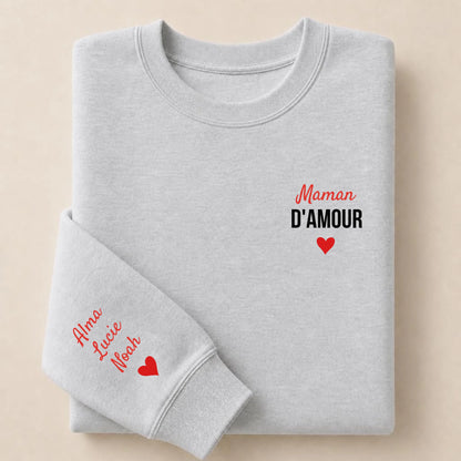 Sweat à capuche personnalisé maman - Maman d’amour – vue 37