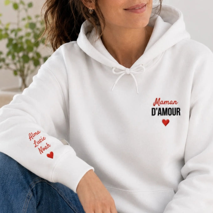 Sweat à capuche personnalisé maman - Maman d’amour