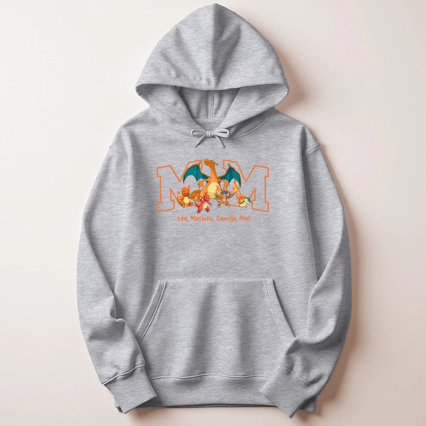 Sweat à capuche personnalisé maman - Initiale et prénoms des enfants – vue 6
