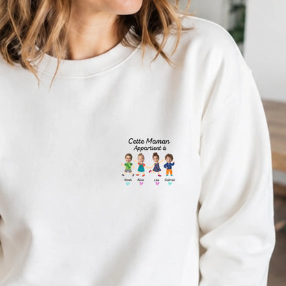 Sweat personnalisé maman - Portraits de ses enfants – vue 3