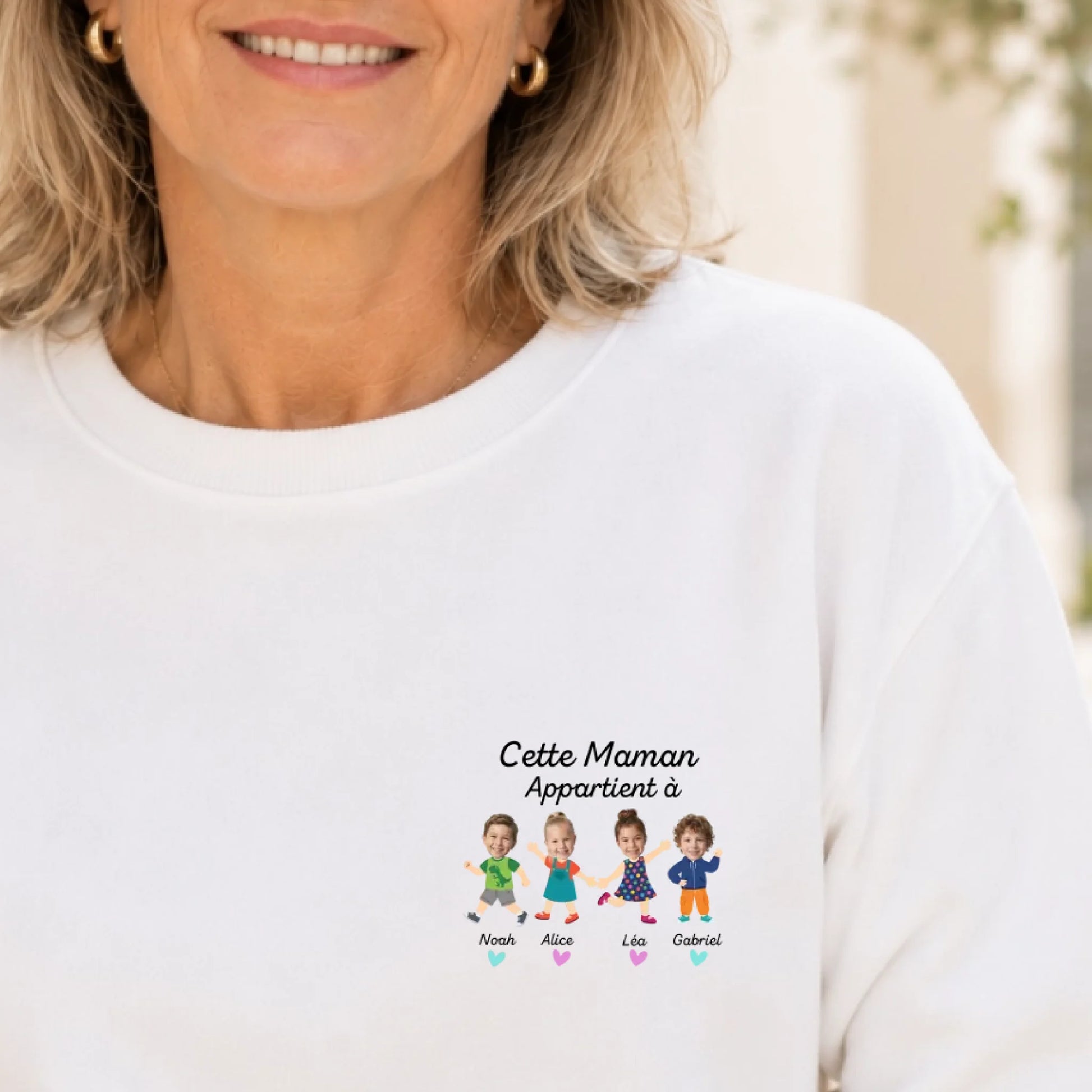 Sweat personnalisé maman - Portraits de ses enfants
