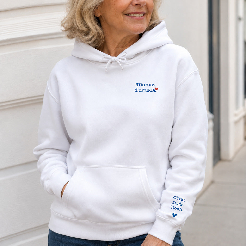 Sweat à capuche personnalisé mamie - Mamie d'amour – vue 2