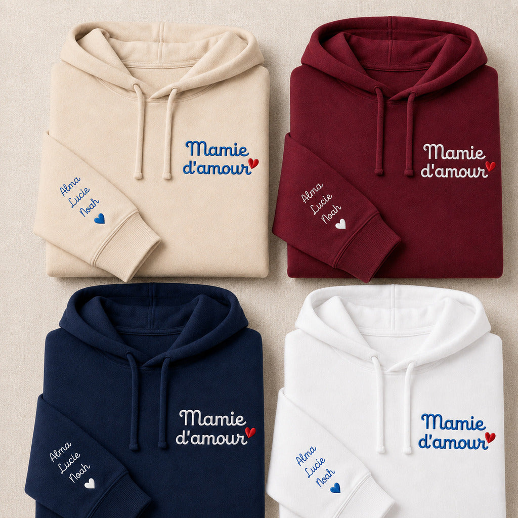 Sweat à capuche personnalisé mamie - Mamie d'amour – vue 3