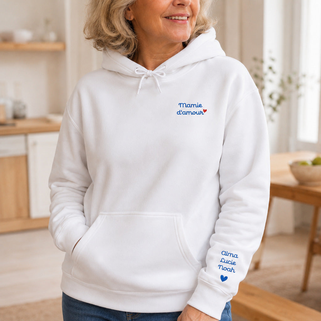 Sweat à capuche personnalisé mamie - Mamie d'amour – vue 5