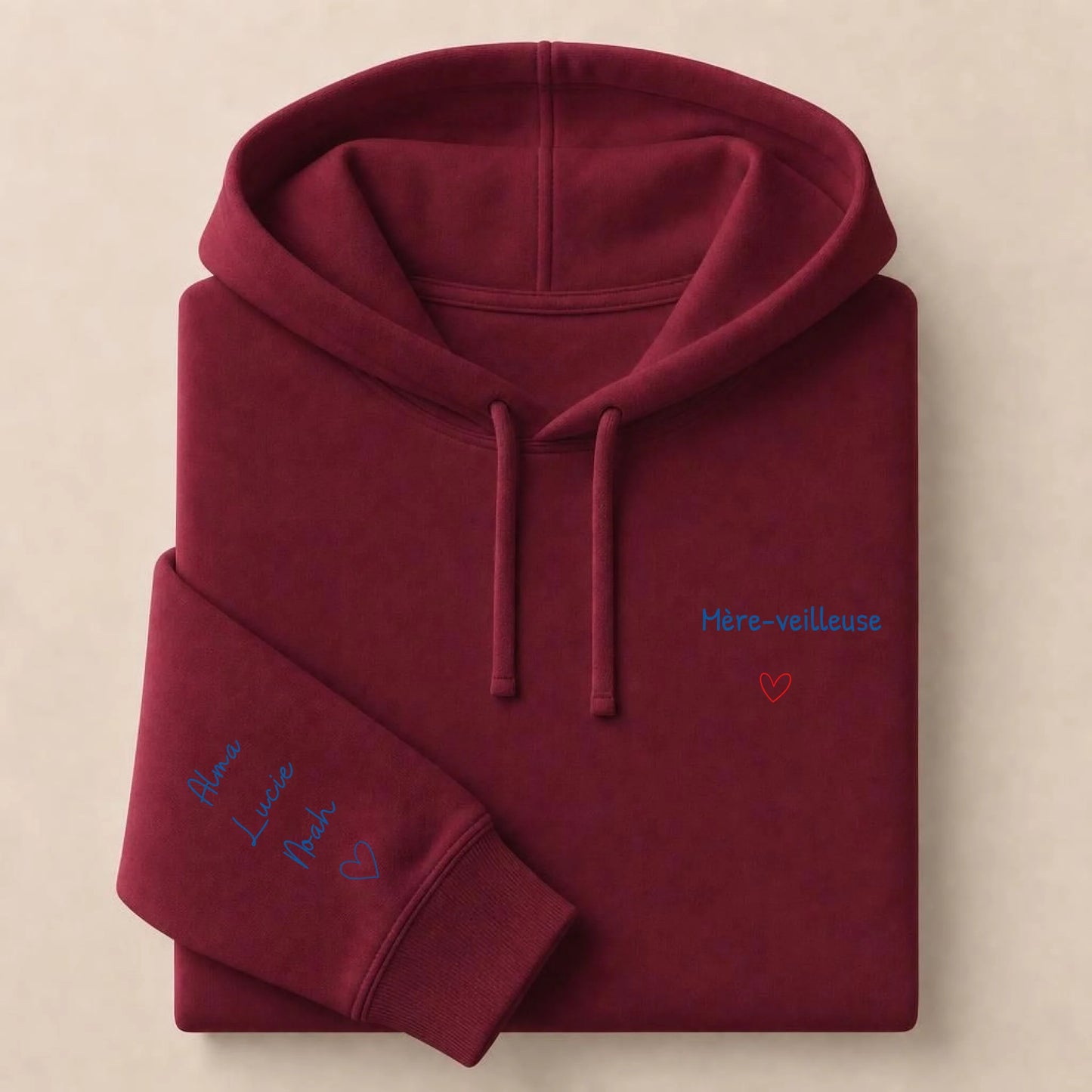 Sweat à capuche personnalisé maman brodé - Mère-veilleuse – vue 14