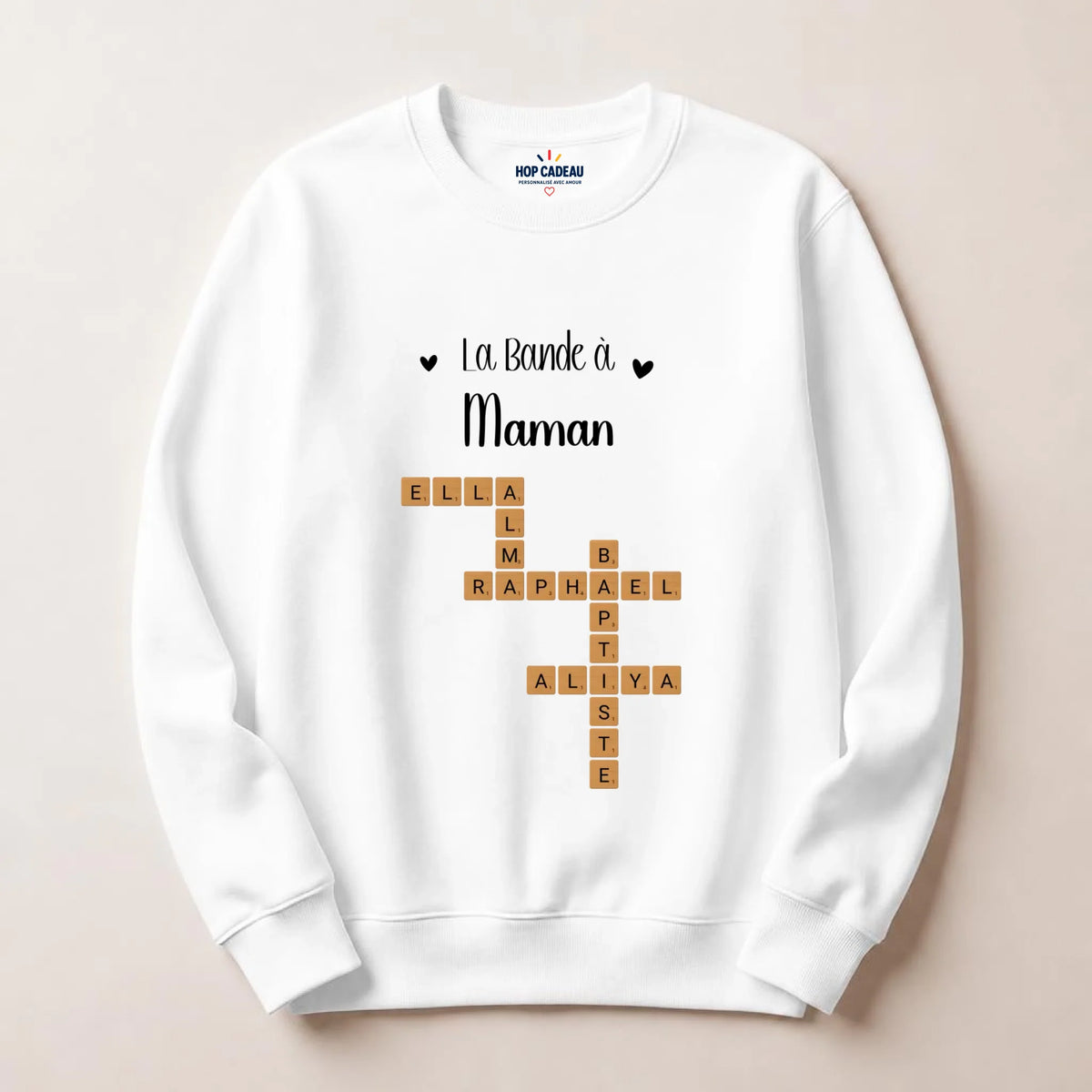 Sweat Maman personnalisé – Prénoms façon Scrabble – vue 4