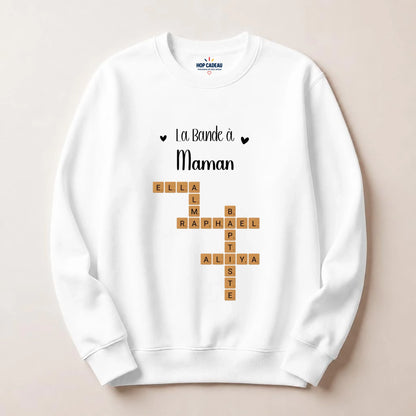 Sweat Maman personnalisé – Prénoms façon Scrabble – vue 4