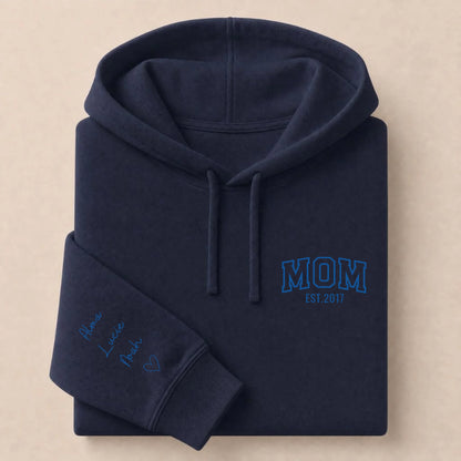 Sweat à capuche personnalisé maman - MOM et prénoms des enfants – vue 16