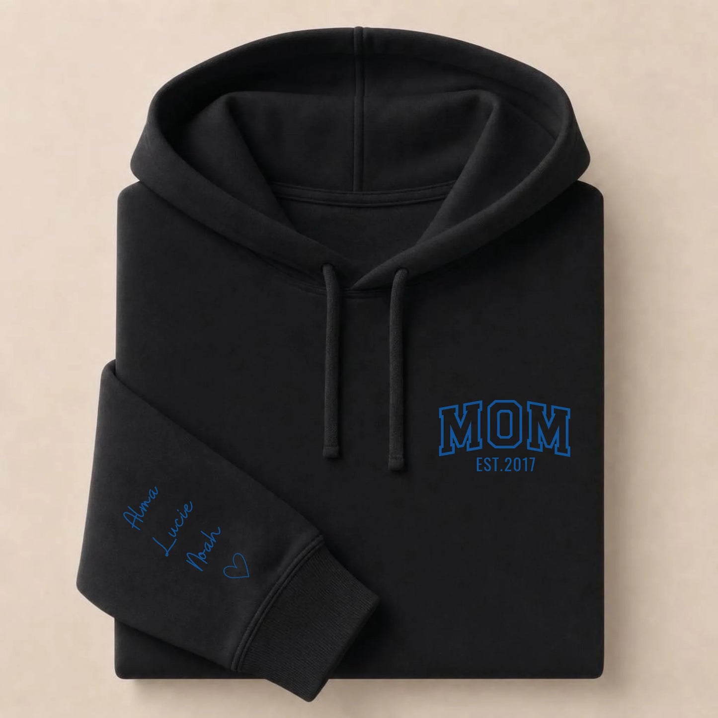 Sweat à capuche personnalisé maman - MOM et prénoms des enfants – vue 20