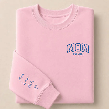 Sweat à capuche personnalisé maman - MOM et prénoms des enfants – vue 34