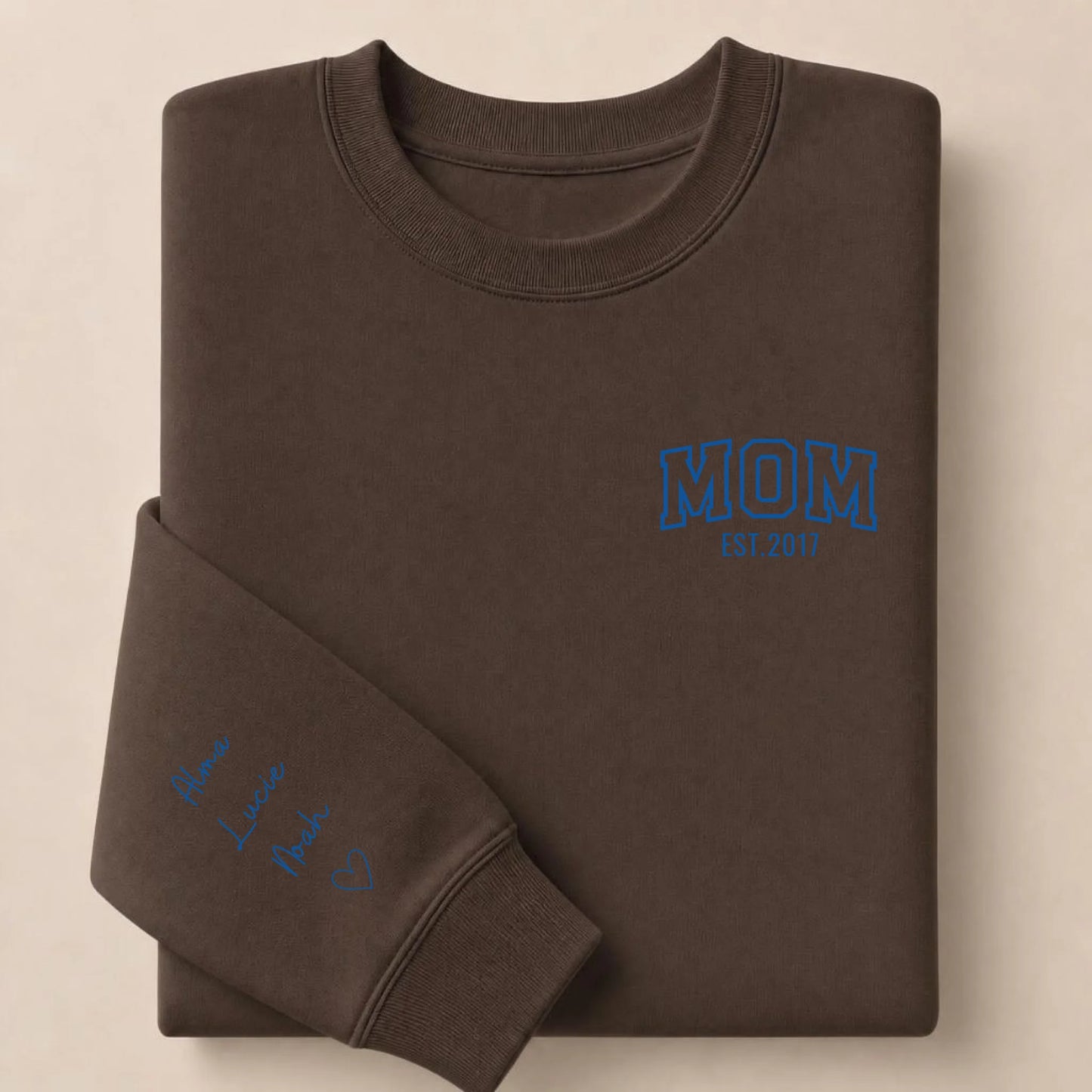 Sweat à capuche personnalisé maman - MOM et prénoms des enfants – vue 35