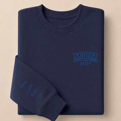 Sweat à capuche personnalisé maman - MOM et prénoms des enfants – vue 38