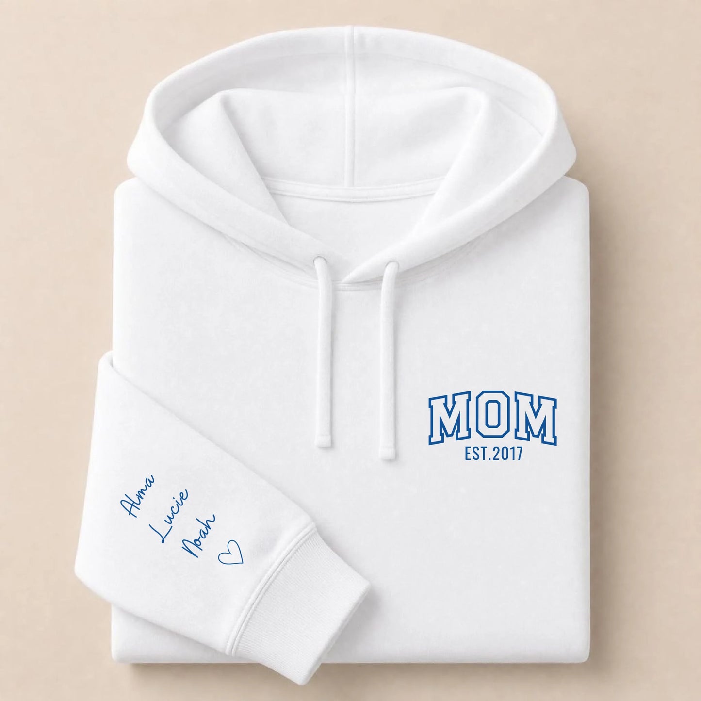 Sweat à capuche personnalisé maman - MOM et prénoms des enfants – vue 8