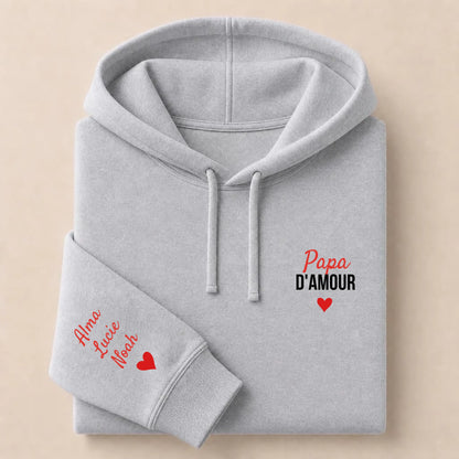 Sweat à capuche personnalisé papa brodé - Papa d'amour – vue 20